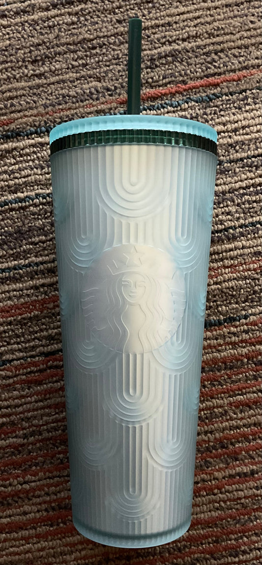 Light blue 24oz Starbucks cup