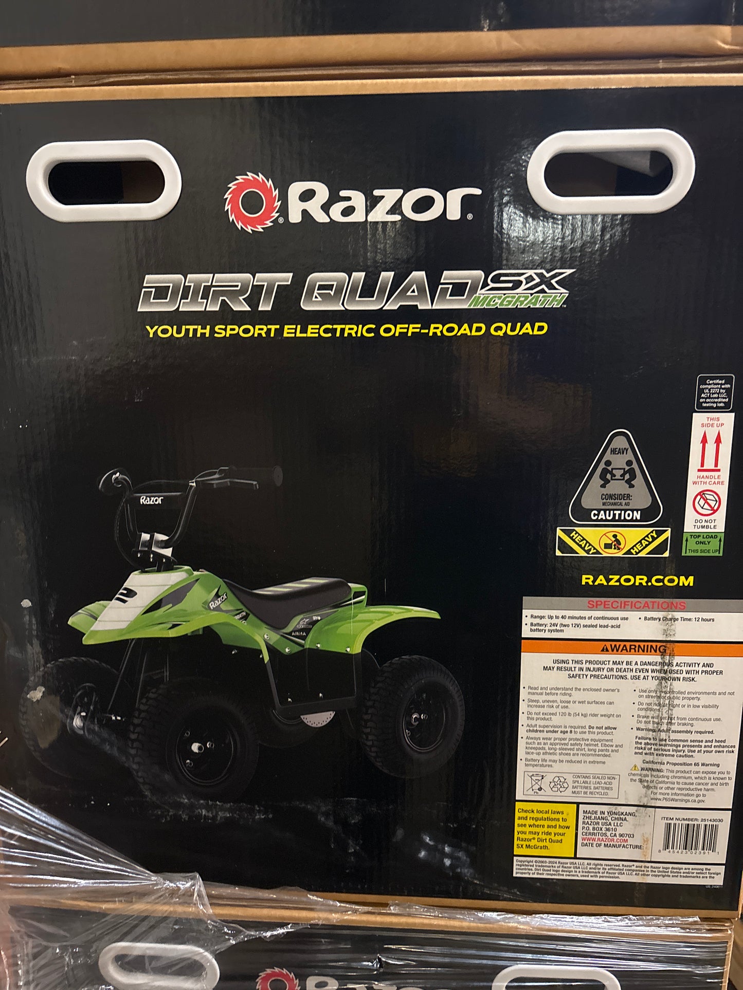 Razor 24V Dirt Quad SX McGrath
Powered Ride-On - Green