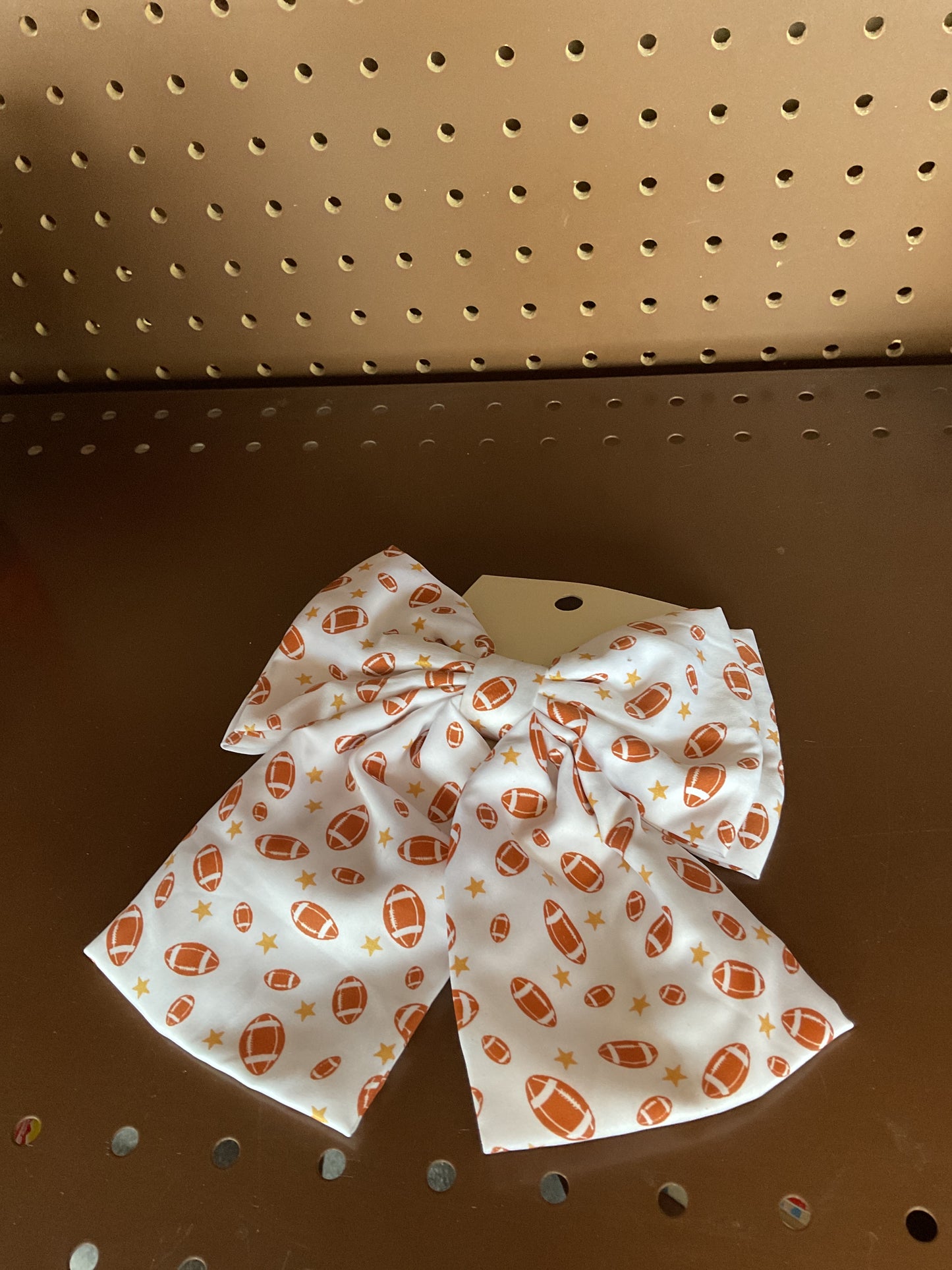 White Football Bow