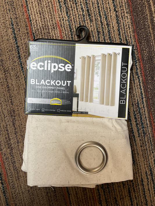 42"x63" Eclipse Blackout Windsor Window Curtain
Panel Cream