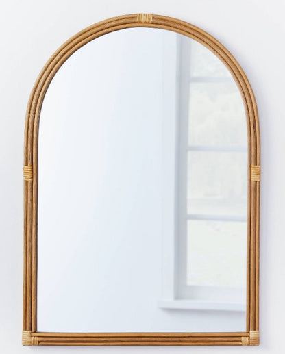 24" x 34" Rattan Arched Wall Mirror