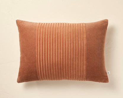 14"x20" Variegated Corduroy Lumbar Throw Pillow Rust