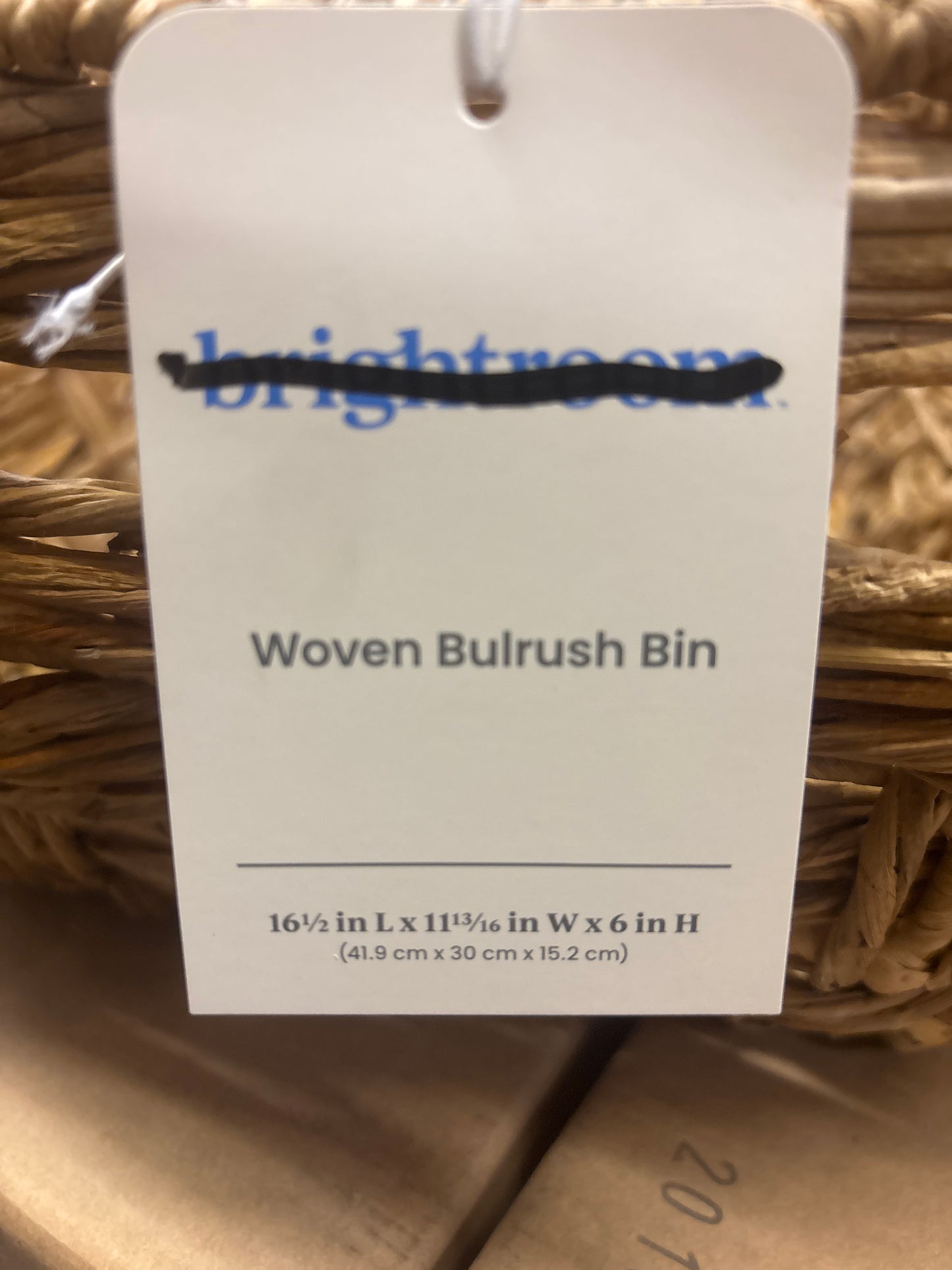 Woven Bulrush Storage Bin (New in packaging) - CLEARANCE