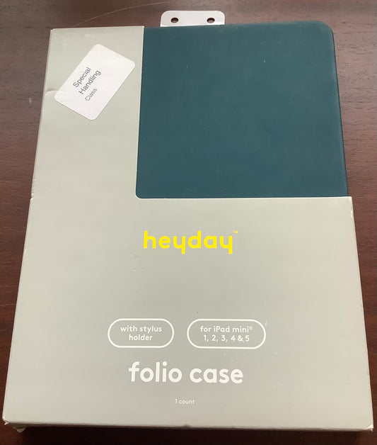 iPad Mini 1/2/3/4 & 5 Folio Case with Stylus Holder - Blue