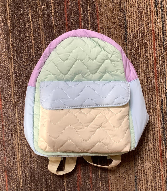 Toddler 11’ Quilted multi colored Backpack