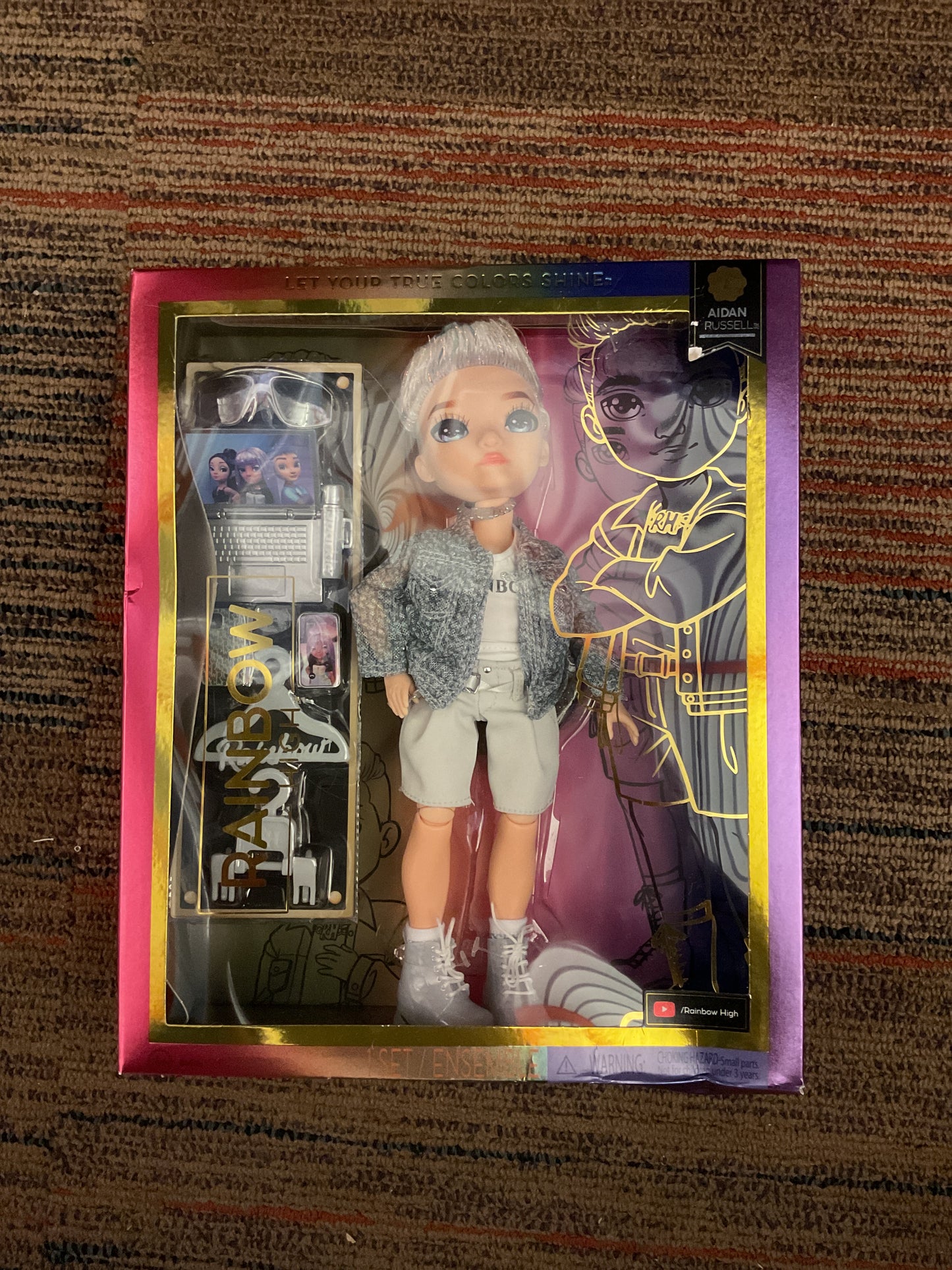 Rainbow High Aidan - Purple Boy Fashion Doll