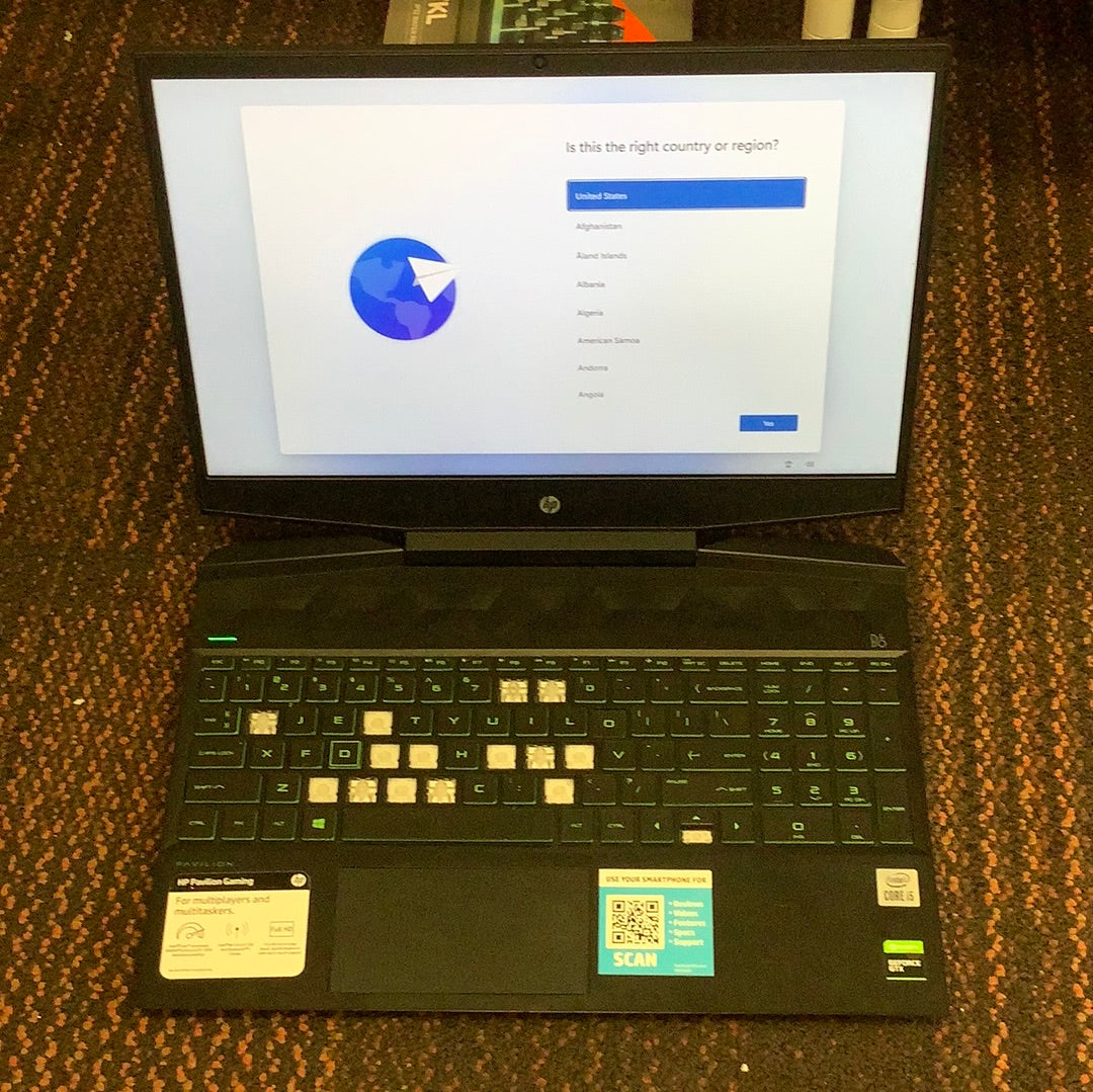 HP Pavilion 15.6" HD+ Gaming Laptop (READ DESCRIPTION) AS IS