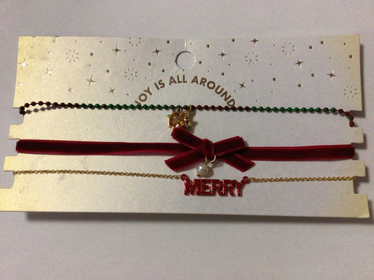 Merry Christmas Choker - 3pc