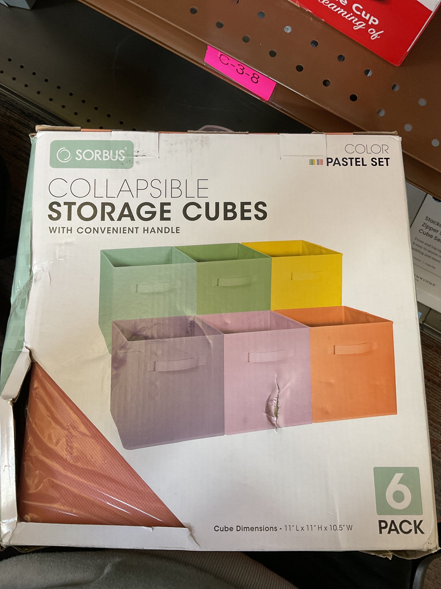 6 pack foldable fabric storage cube bins with handles