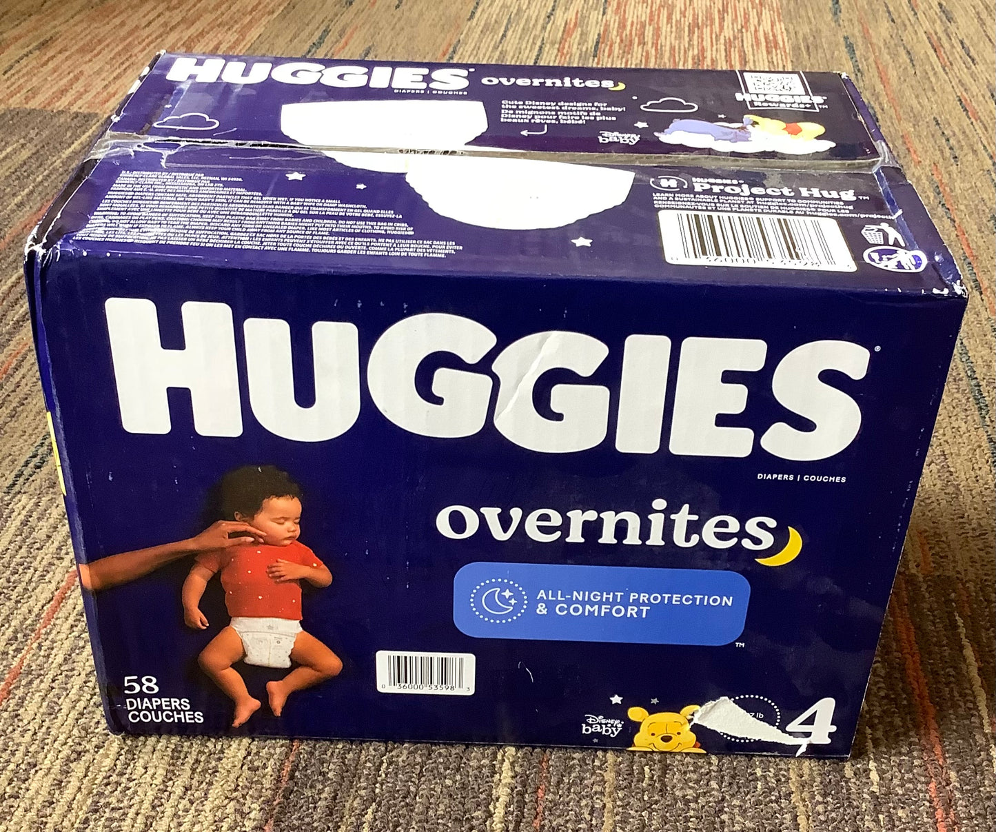 Huggies Disposable Overnight Diapers - Size 4 - 58ct