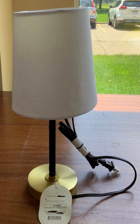 Mini Stick Table Lamp with Rattan Black