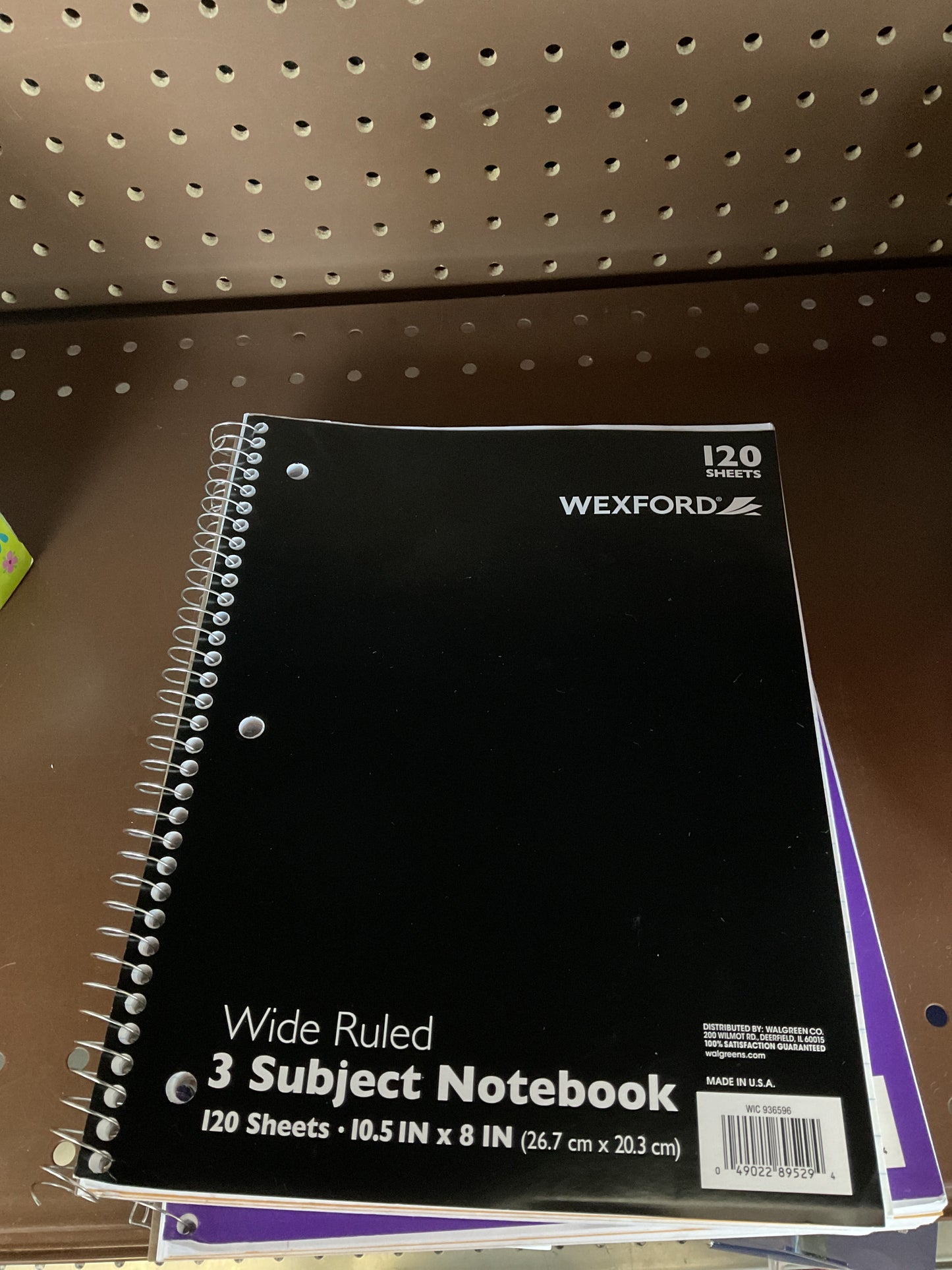 Wexford 3 Subject Wide Ruled Notebook