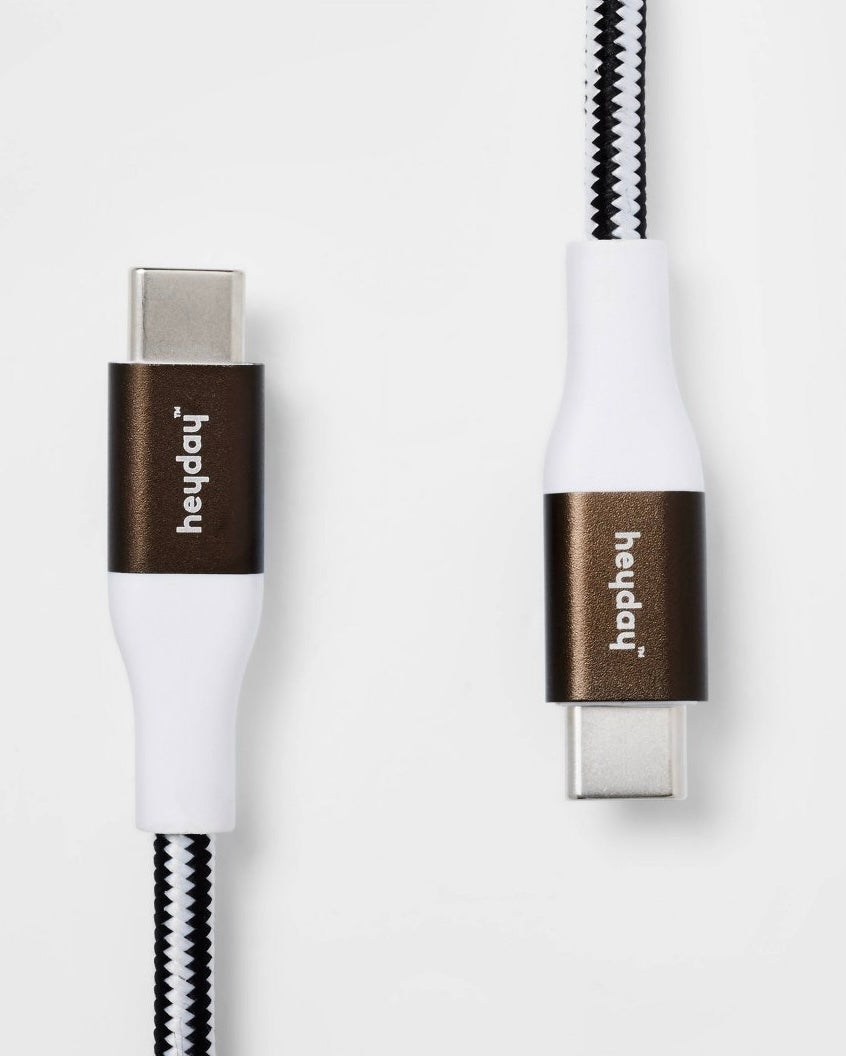 10ft USB-C to USB-C Charging Cable - Black/White/Gunmetal