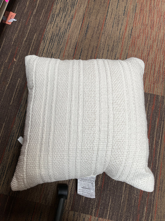 Oversized Textural Woven Square Throw Pillow Cream