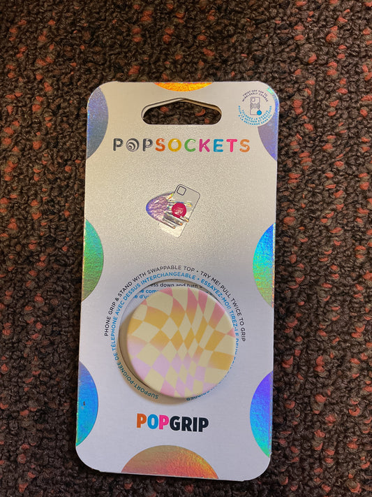 PopSockets PopGrip Cell Phone Grip & Stand-Sunset Checker