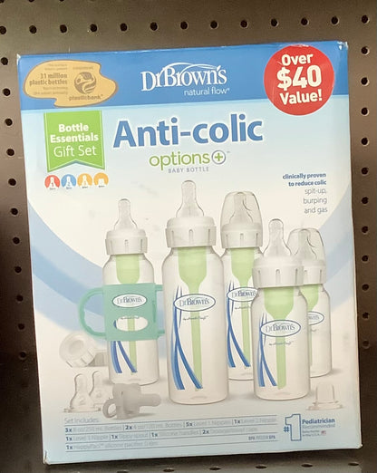 Dr. Brown's Anti-Colic Options+ Baby Bottle Essentials & Sippy Spout Gift Set - 0-6m