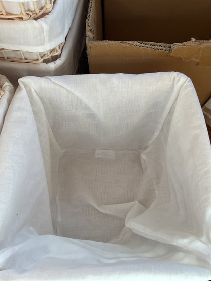 Paper Rope Basket With Liner 11In L X 11In W X 8In H