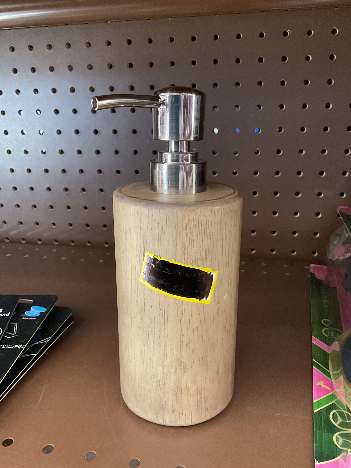 Wooden Oil Rubbed Silver Soap Dispenser