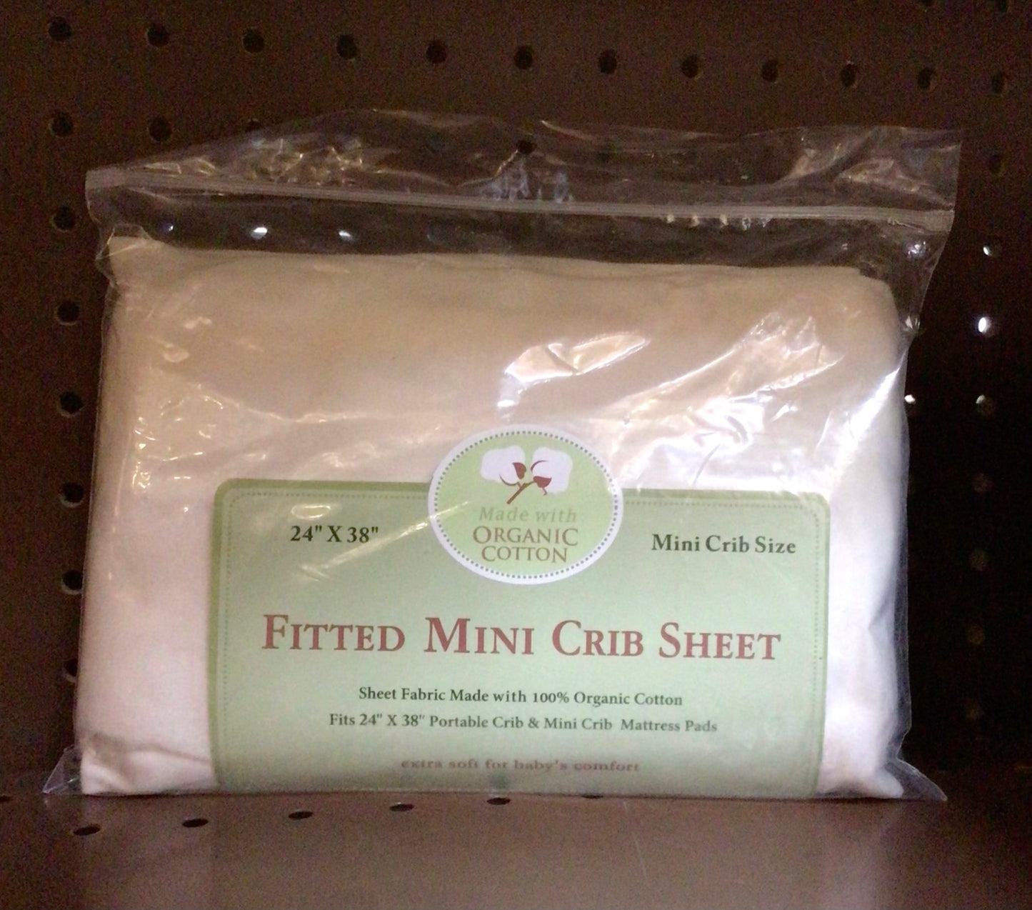 Organic cotton knit fitted portable/mini crib sheet