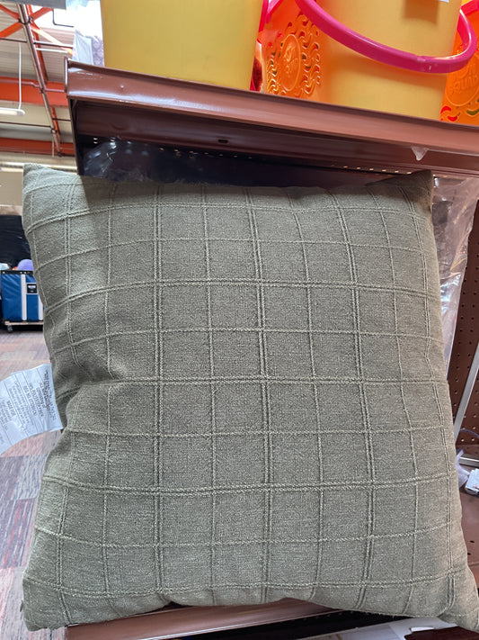 Oversized Woven Washed Windowpane Square Throw Pillow
Green