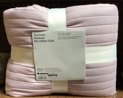 Garment Washed Microfiber Quilt - light purple - Full / Queen