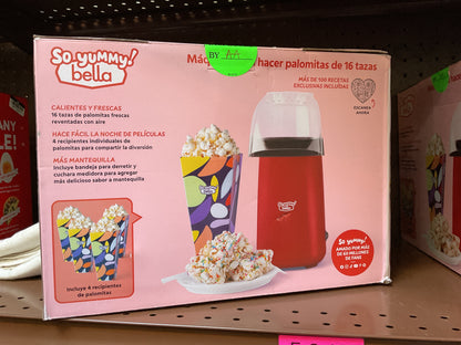 So Yummy by bella 16c Popcorn Maker Red: Electric Popcorn Popper, 16 Cup Capacity