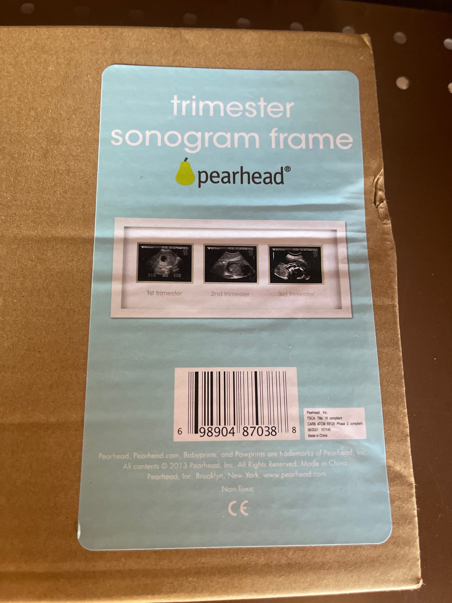 Pearhead Trimester Sonogram Frame - White