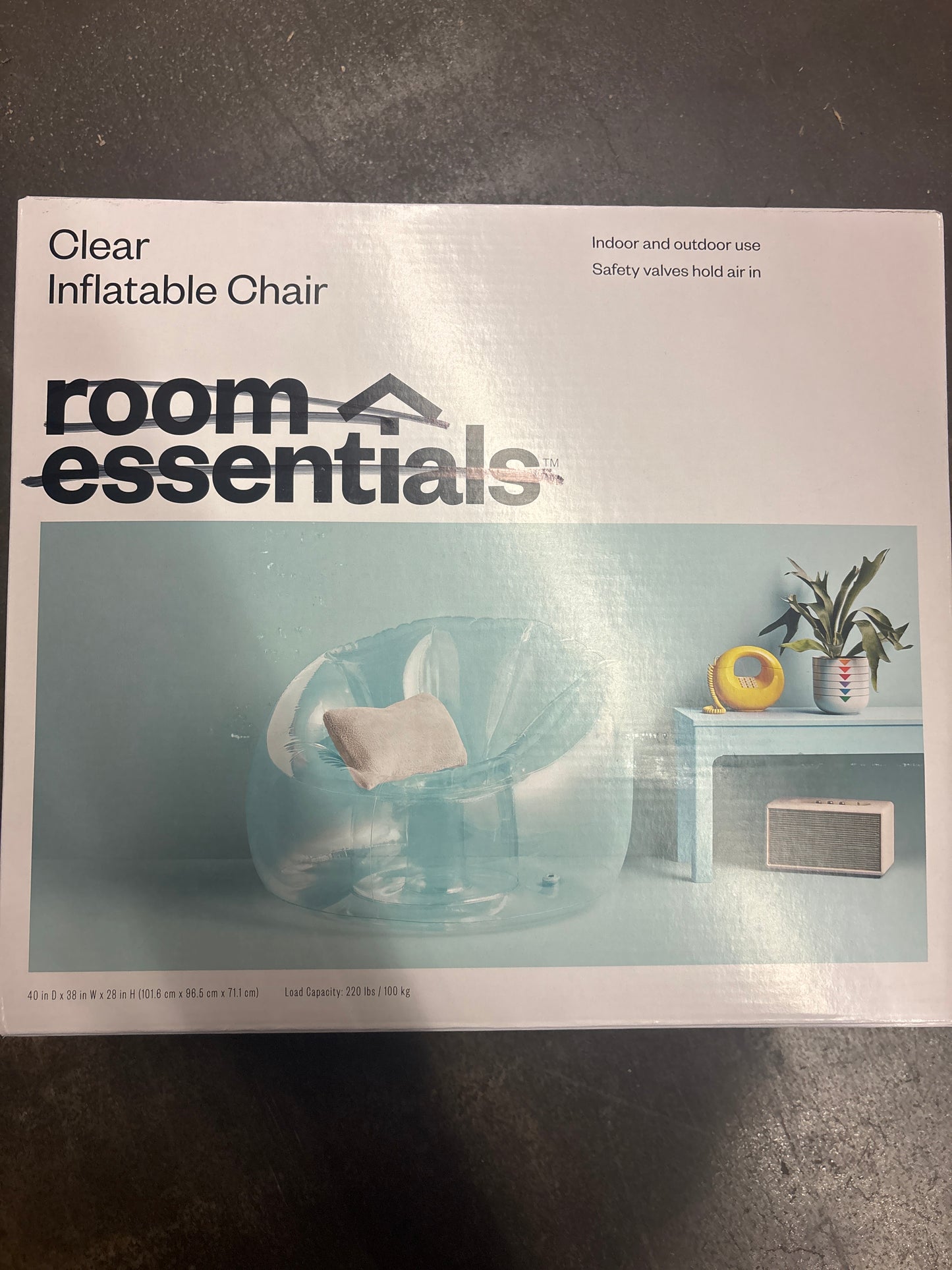 Inflatable Novelty Dorm Chair Clear - NEW