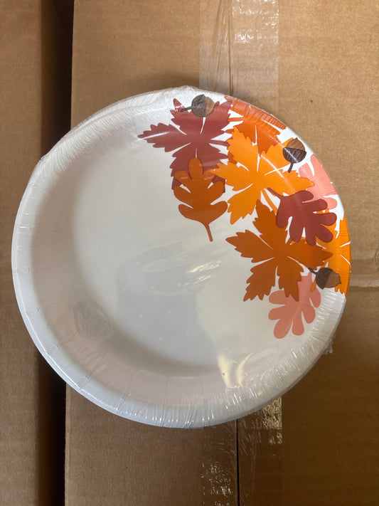 Snack Plate 6.75” Leaves - 20ct