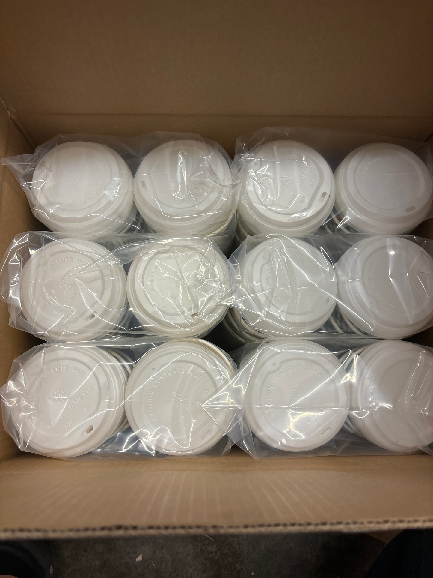 Case Pack 16oz To-Go Hot Cups with Lids - 48 Cups Plaid and Cream Design