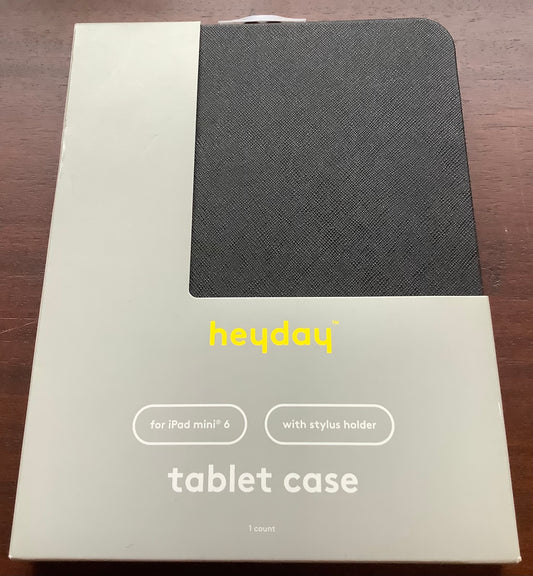 iPad Mini 6 Folio Case with Stylus Holder - Black