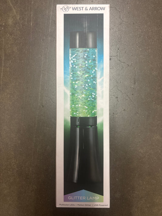 13" Tube Shape Glitter Lamp Black