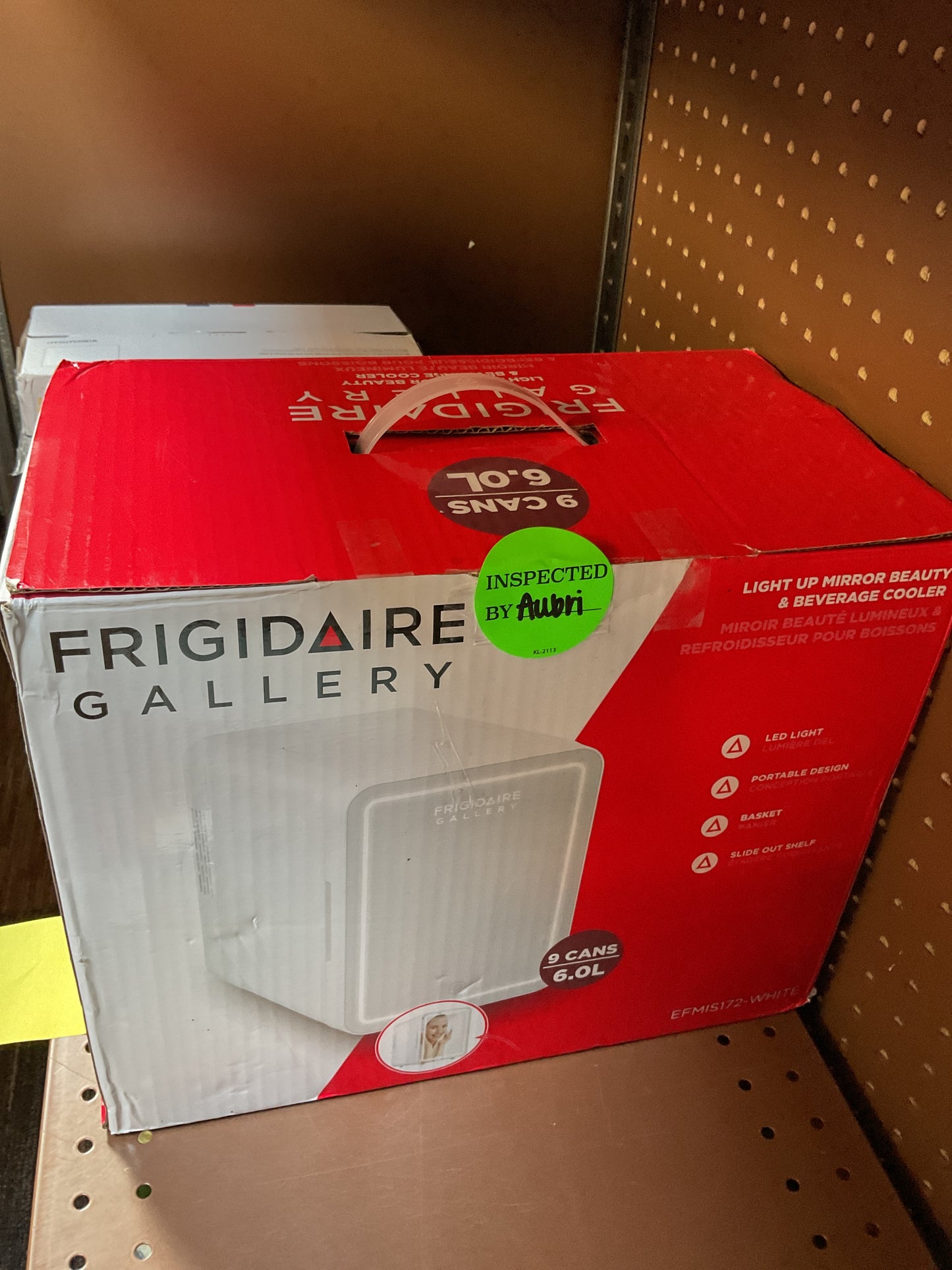 Frigidaire Gallery 9 Can Beauty Lighted Mirror Fridge - White