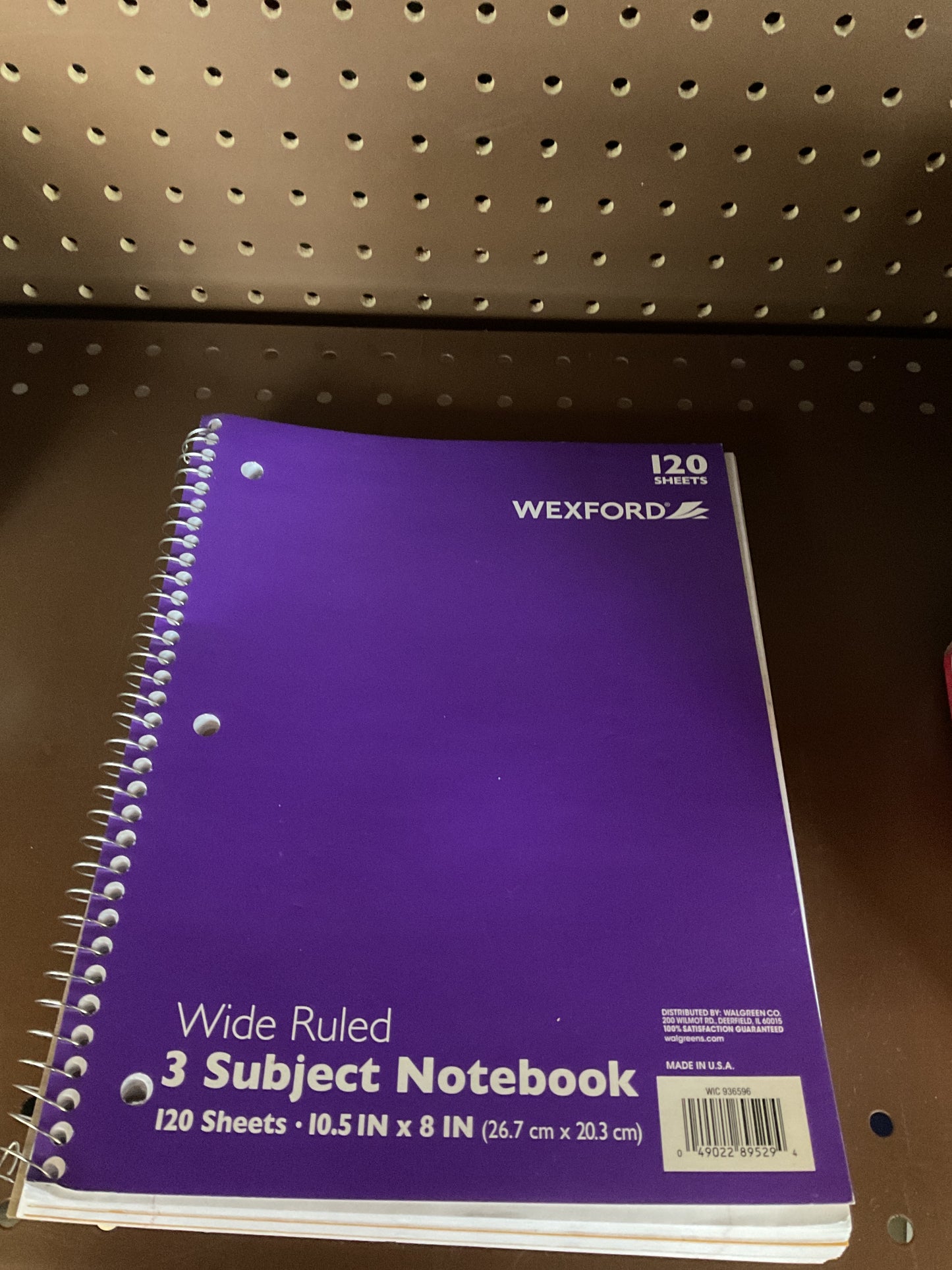 Wexford 3 Subject Wide Ruled Notebook