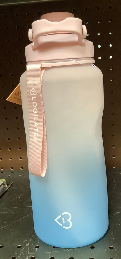 Blogilates 64oz Half Gallon Plastic Water Bottle - Blue Ombre