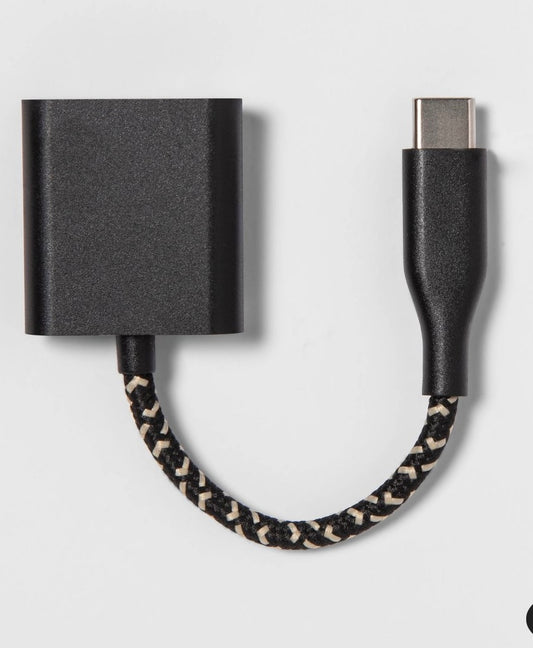 3.5mm Dongle USB-C Audio Adapter - Black/Gold