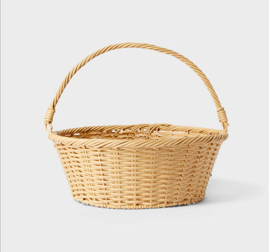 14.5" Polyethylene Willow Basket Natural