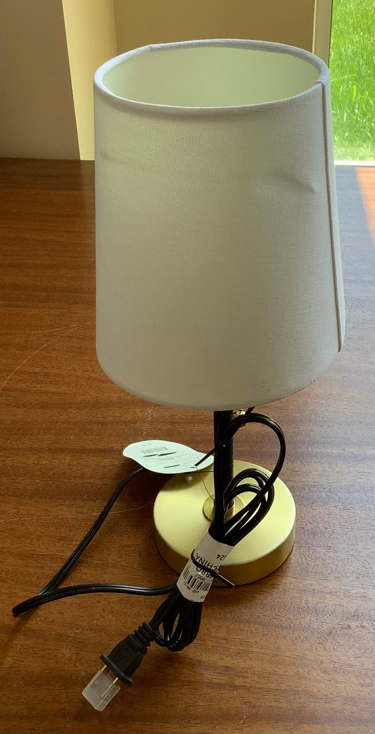 Mini Stick Table Lamp with Rattan Black