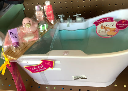 Our Generation Bubbly Bathtime Bathtub with Water Sounds Dollhouse Accessory Set for 18" Dolls