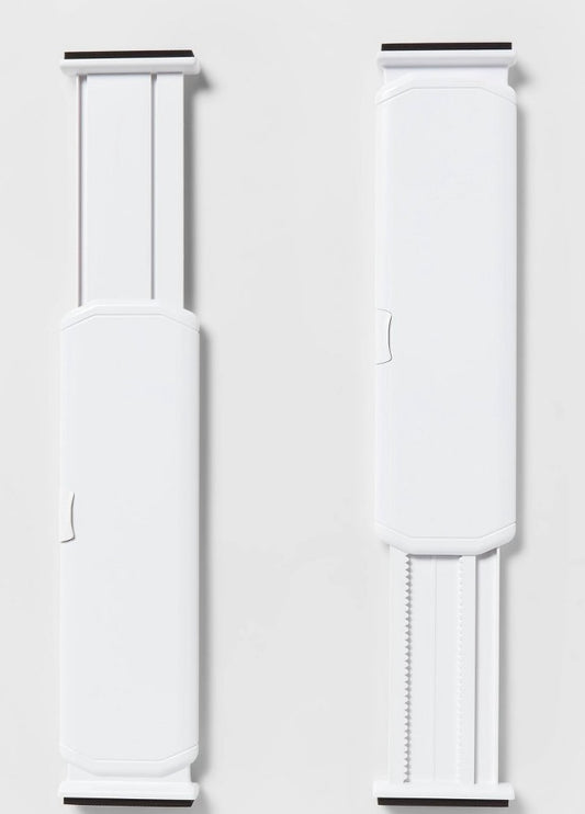 Set of 2 Plastic Drawer Dividers White