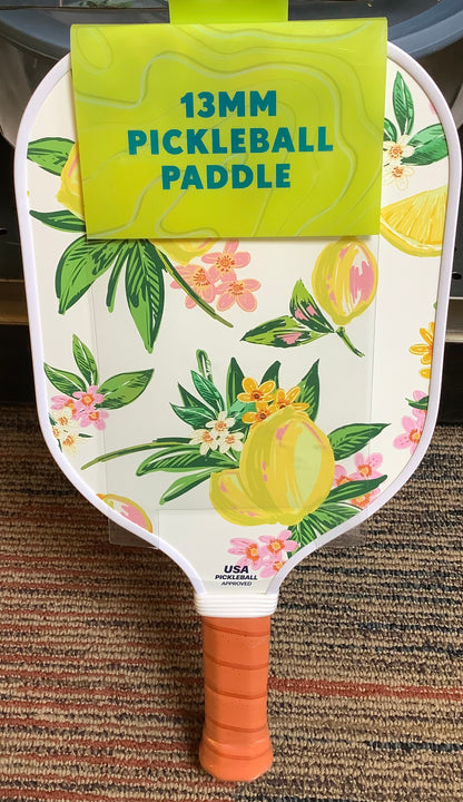 Double Sided Pickleball Paddle - Lemon/Pink Dash