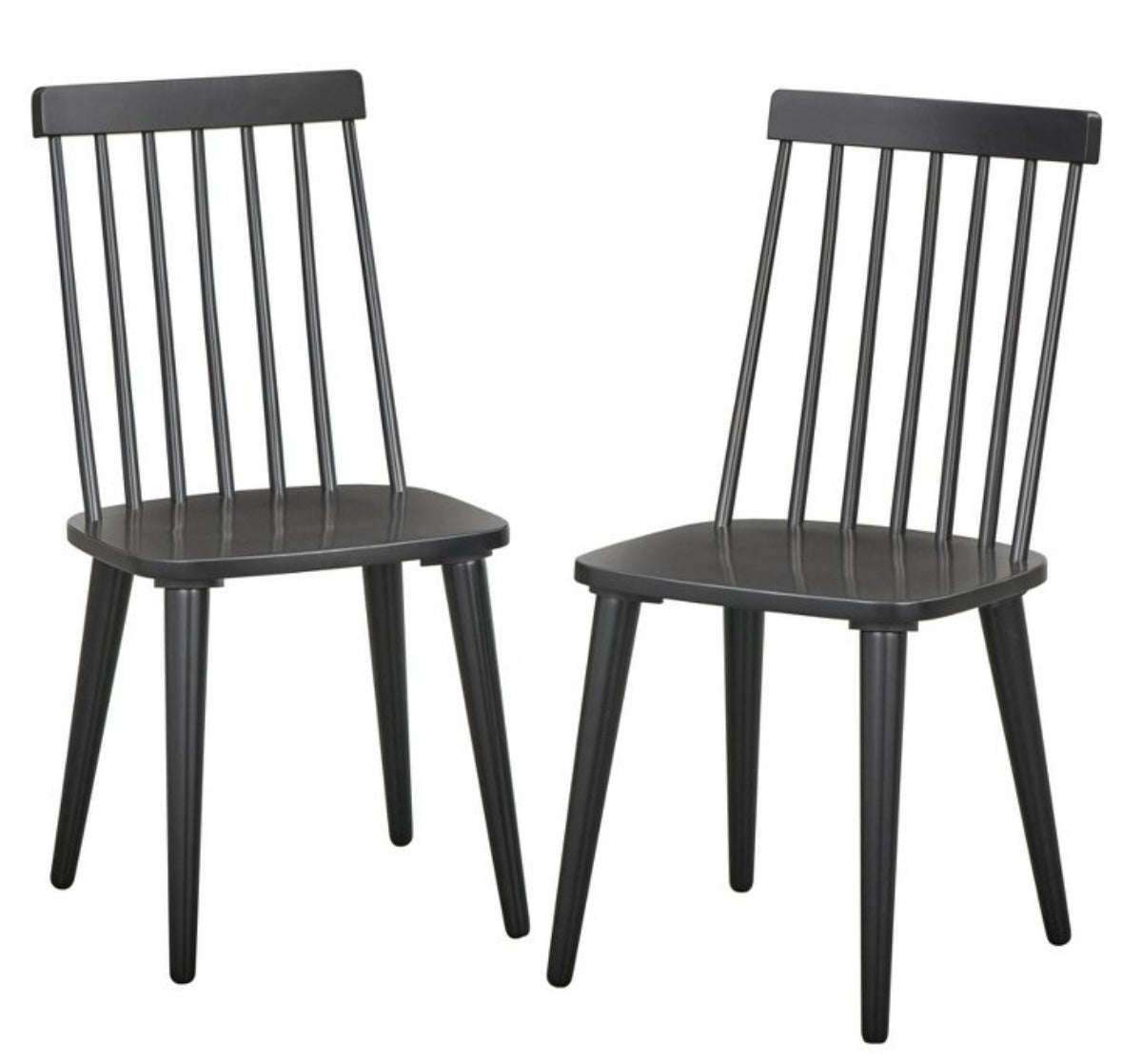 Set of 2 Lowry Dining Chairs Black