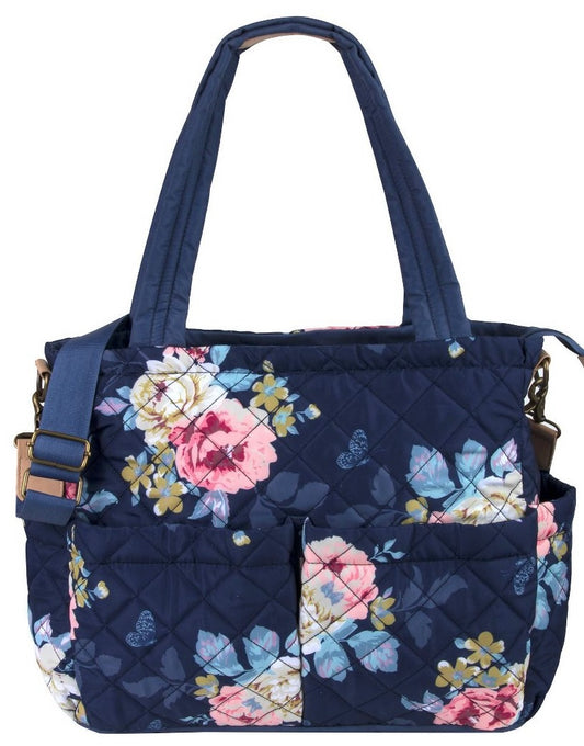 Baby Essentials Quilted Floral Tote
