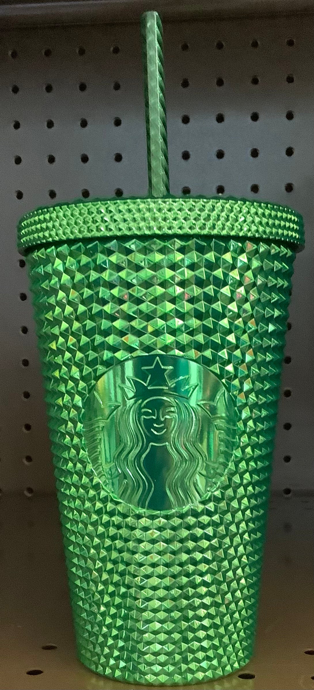 Holiday green studded 16oz tumbler