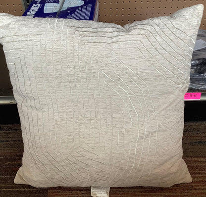 Oversized Geometric Patterned Metallic Embroidered Velvet
Square Throw Pillow Beige