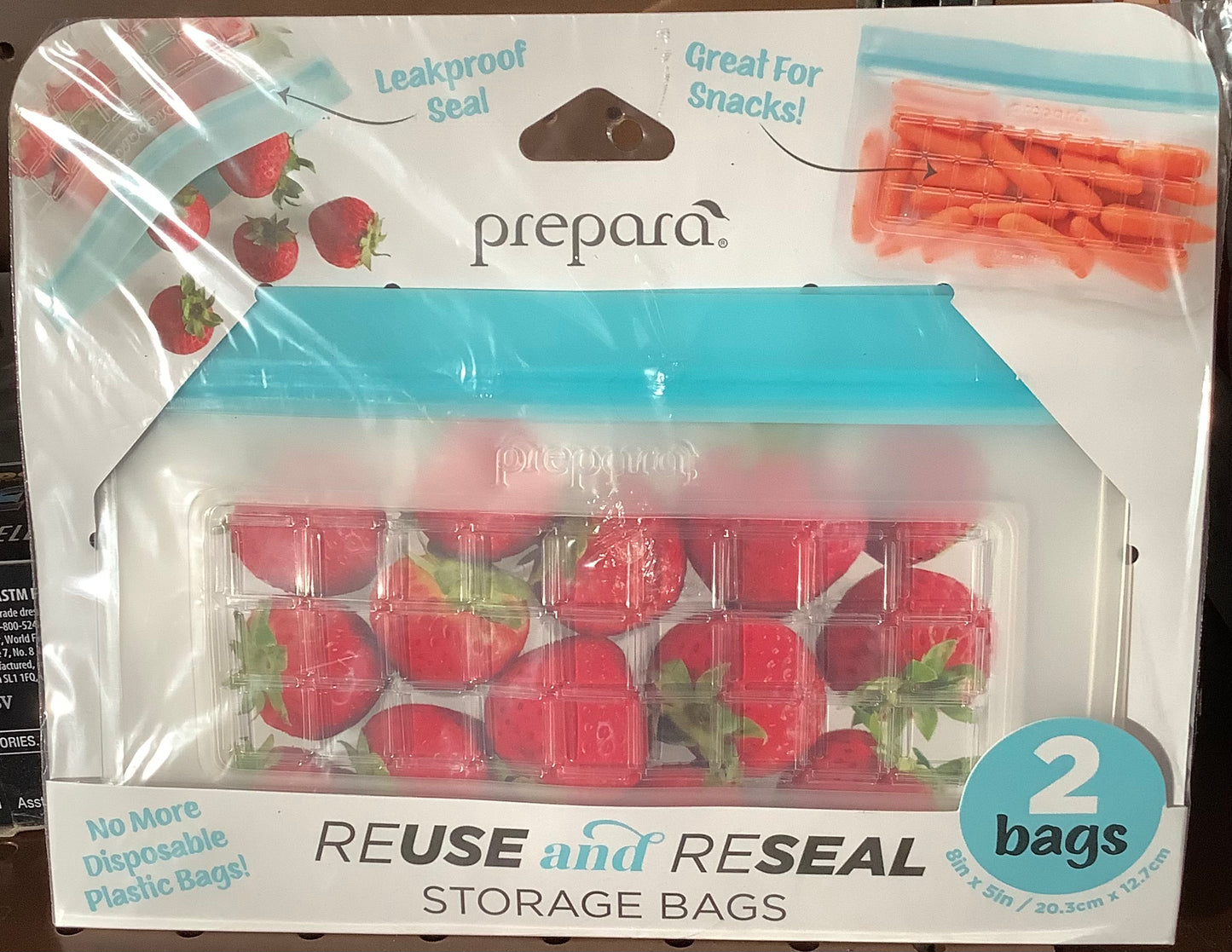 Prepara Snack Size Reusable, set of 2 Food Storage Bags,