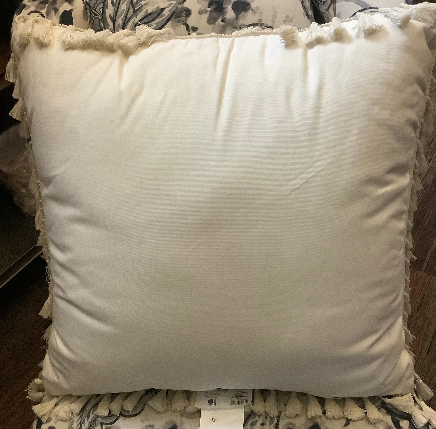 Euro Textured Slub Tassel Decorative Throw Pillow Natural