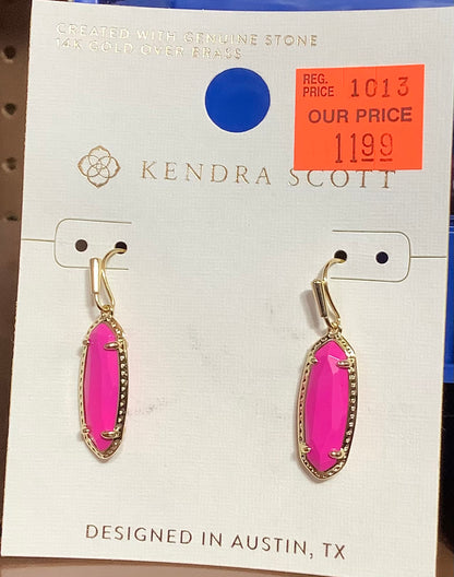 Kendra Scott Hanging Earrings- Dark Pink - CLEARANCE