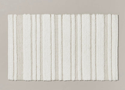 20"x32" Chunky Stripe Bath Rug Cream/Taupe