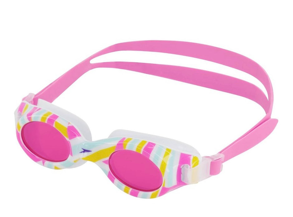 Speedo Junior Glide Print Swim Goggles - White/Punch